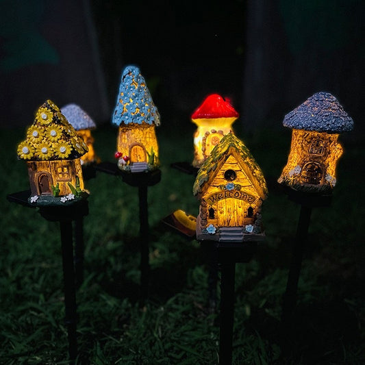 The Artisan “Fairytale Cottage” Solar Garden Stake🍄☀️