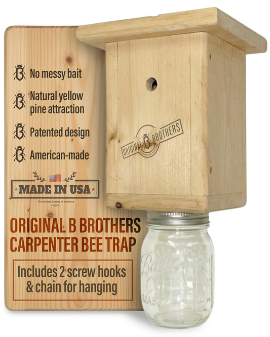 Carpenter Bee Traps – Outdoor Hanging Wood Carpenters Bee Catcher Trap Kit
