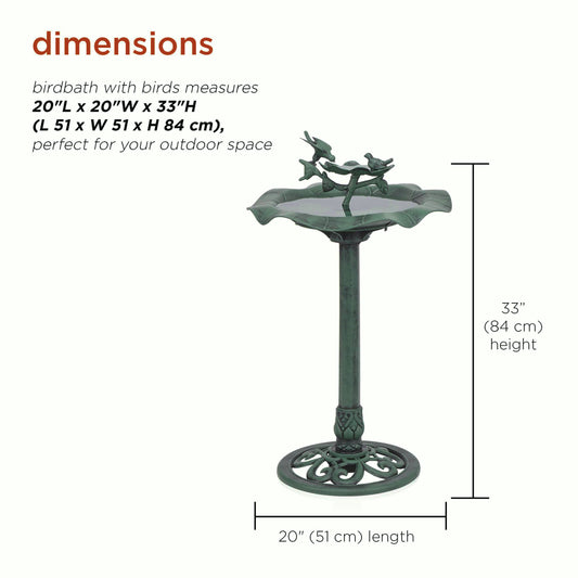 Alpine Corporation Tall Outdoor Lotus Birdbath Yard Statue