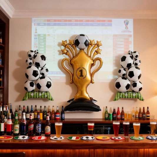 🏆 Giant 2026 Soccer Foil Balloon Sets | World Cup Trophy & Mascot Party Decor ⚽