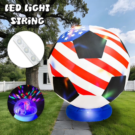 ⚽ Giant Inflatable Soccer Ball Yard Decoration with LEDs | 2026 Watch Party Prop 🏟️